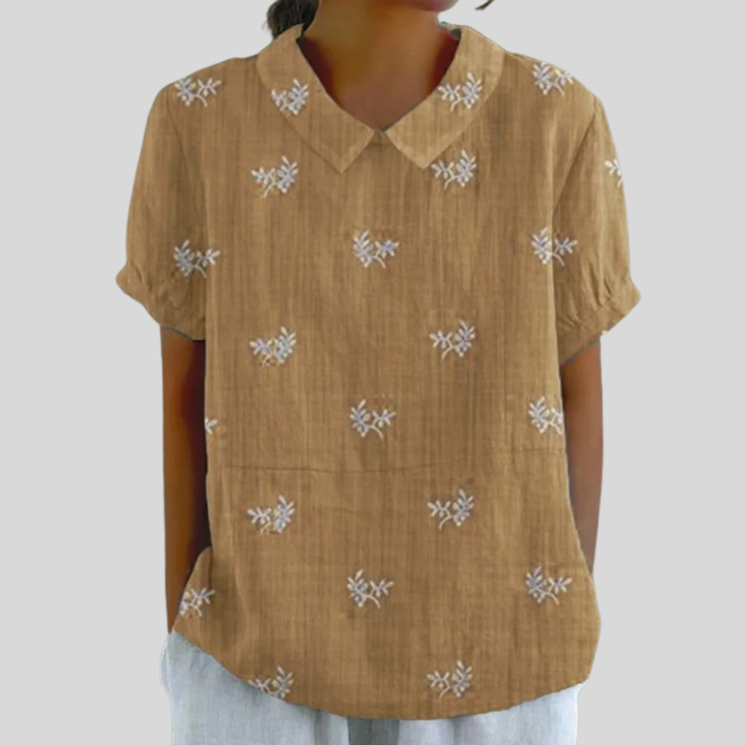 Elegantní top s květinami - vevaly.com