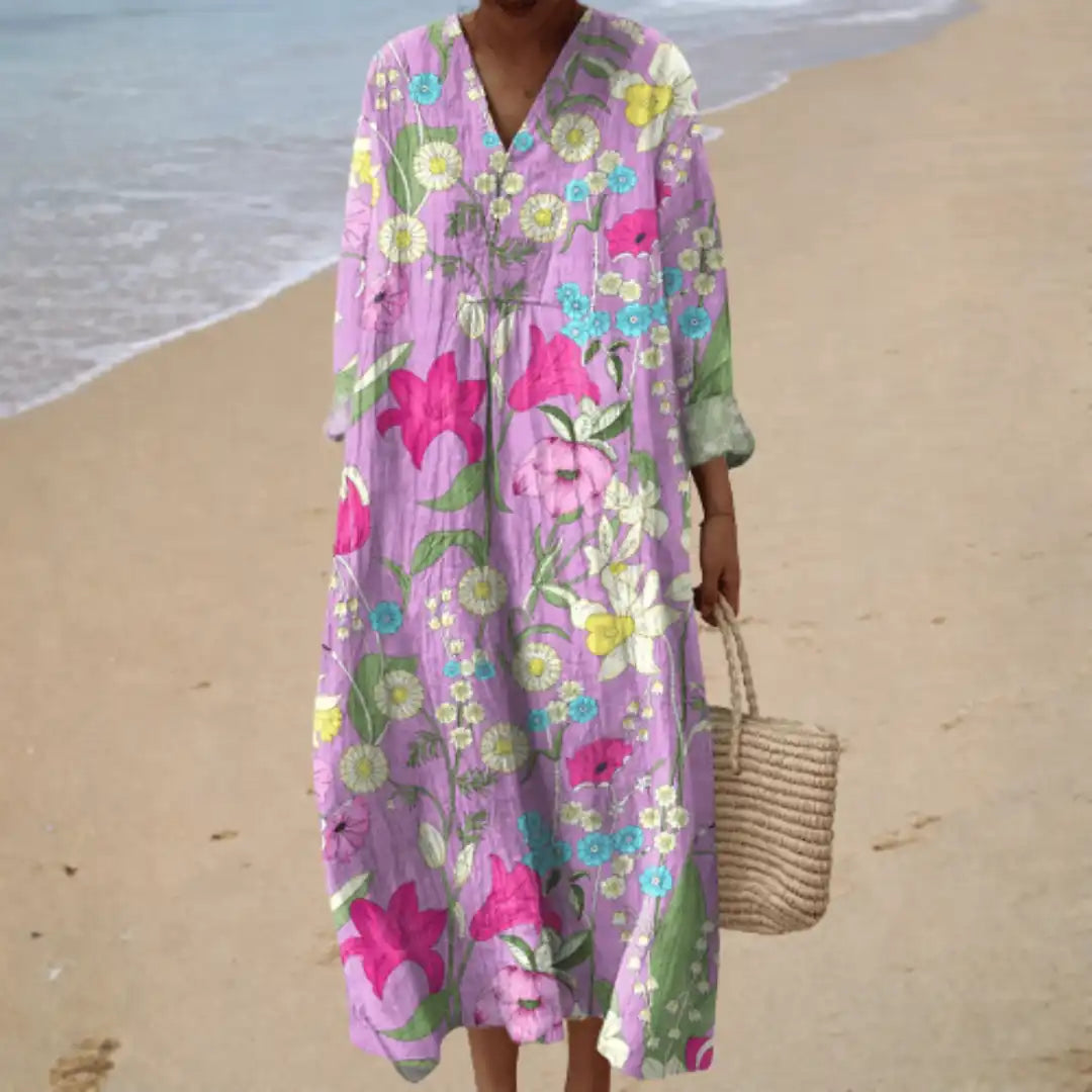 Suzette | Abito Lungo Floreale Elegante - vevaly.com