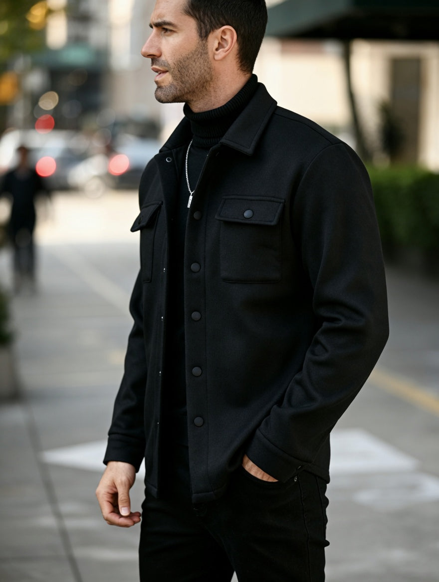 OVERSHIRT - ČERNÁ - vevaly.com
