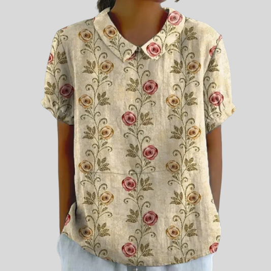 Pohodlný a elegantní květinový top - vevaly.com