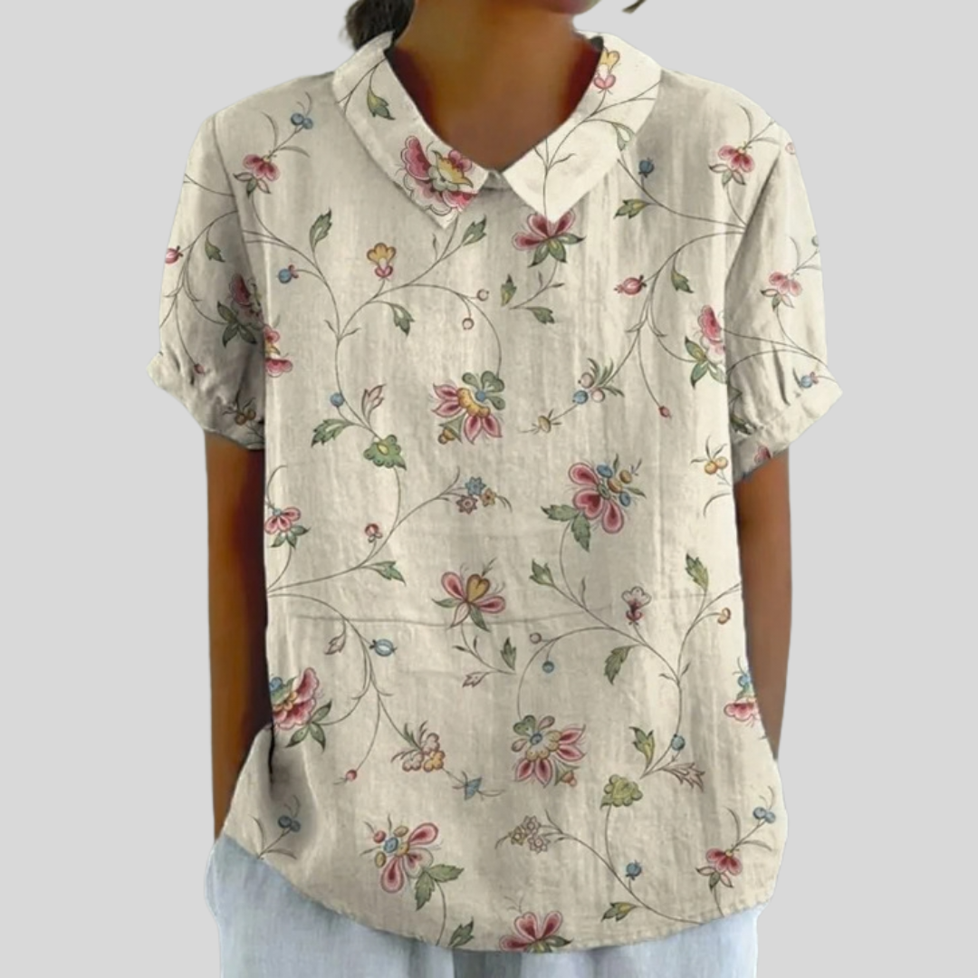 Elegantní top s květinovým vzorem - vevaly.com