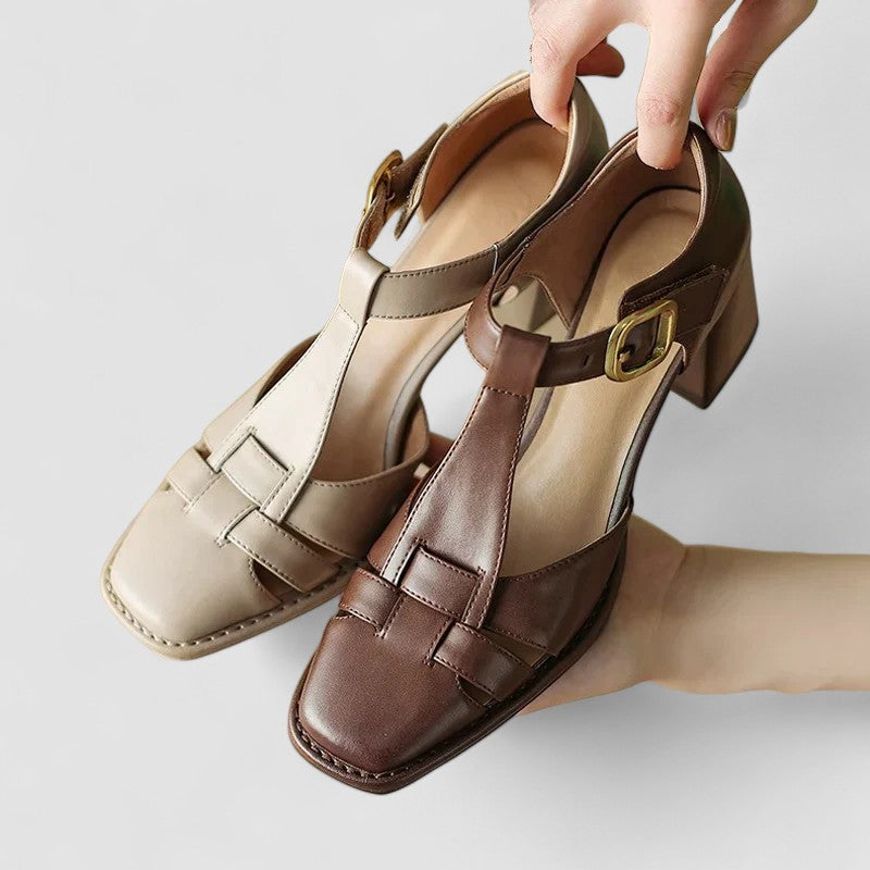 Alina | Tacchi Block T-Strap - vevaly.com