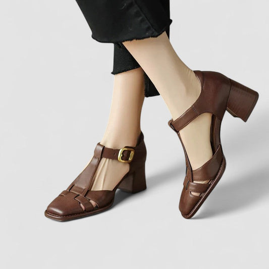 Alina | Tacchi Block T-Strap - vevaly.com