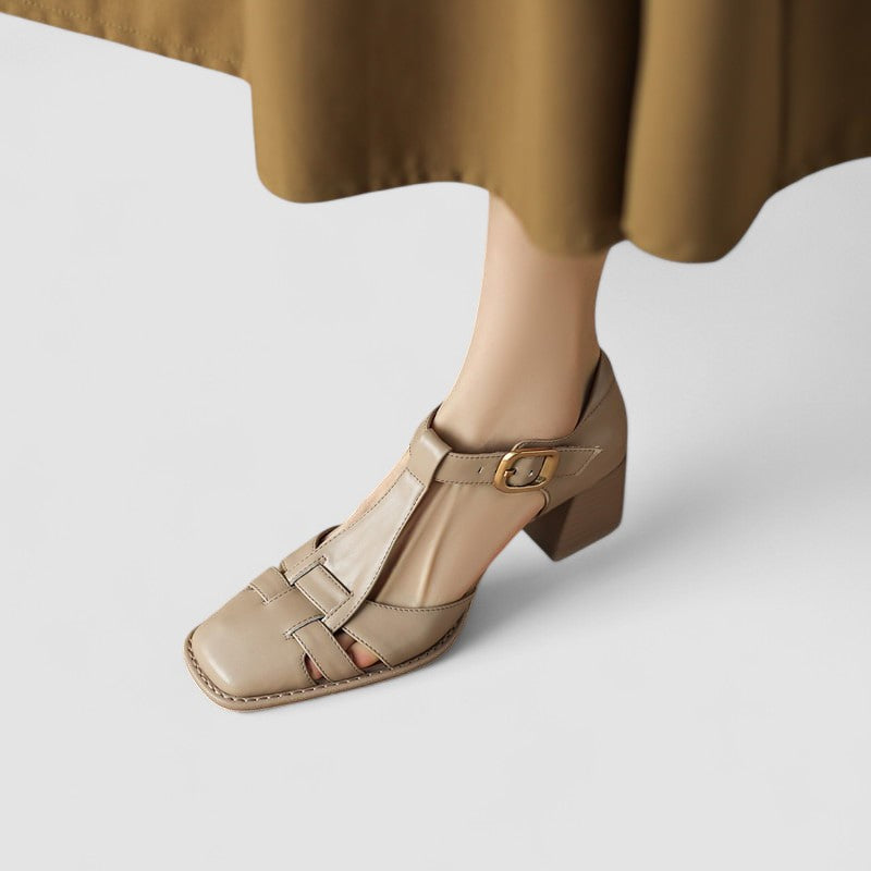 Alina | Tacchi Block T-Strap - vevaly.com