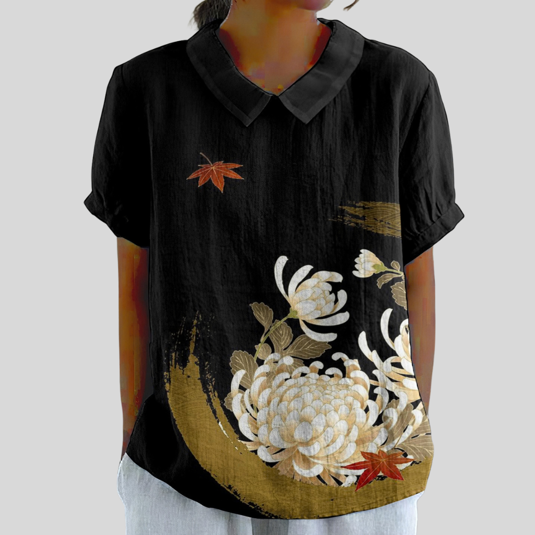 Elegantní top s květinami - vevaly.com