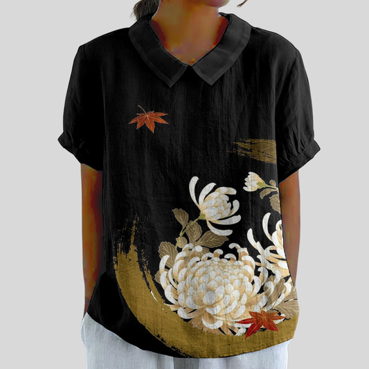 Elegantní top s květinami - vevaly.com