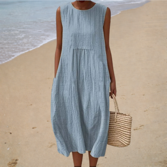 Noémie | Abito Midi Minimalista - vevaly.com