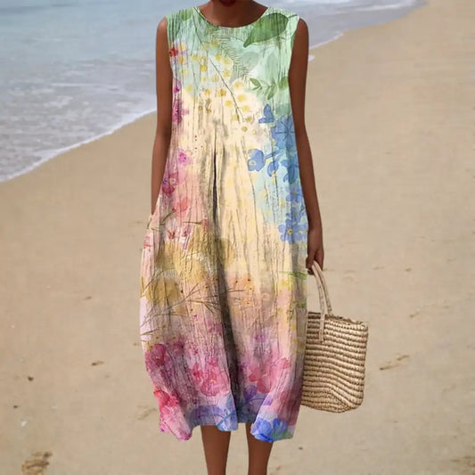 Lucienne | Abito Midi Bohémien - vevaly.com