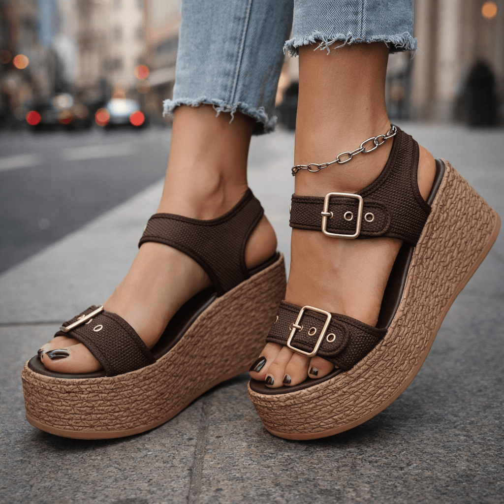 Naia Wedge con Fibbia - vevaly.com