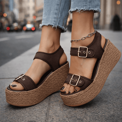 Naia Wedge con Fibbia - vevaly.com