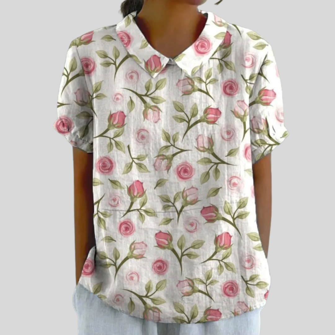 Elegantní květinový top - vevaly.com