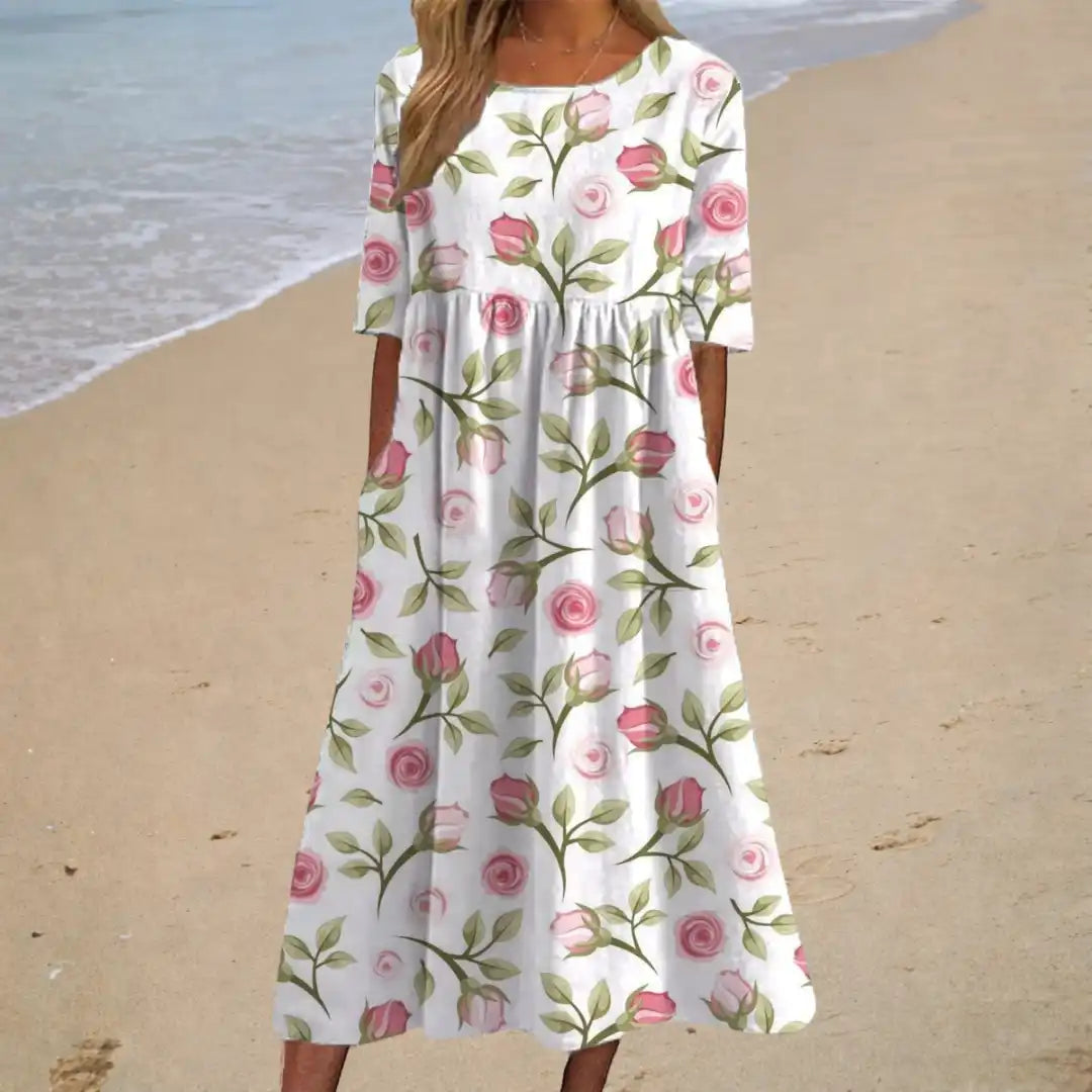 Aurélie | Abito Midi Romantico - vevaly.com