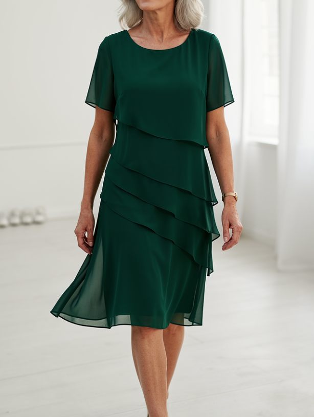 Juliette | Elegantní splývavé šaty s volány - vevaly.com