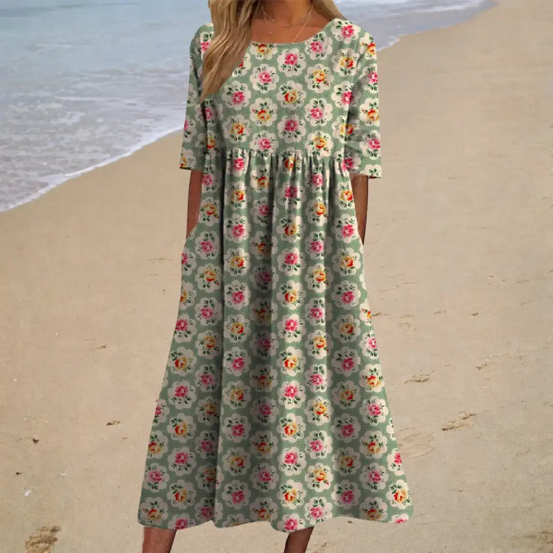 Aurélie | Abito Midi Romantico - vevaly.com