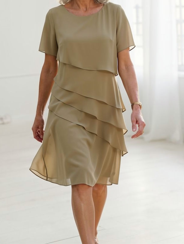 Juliette | Elegantní splývavé šaty s volány - vevaly.com