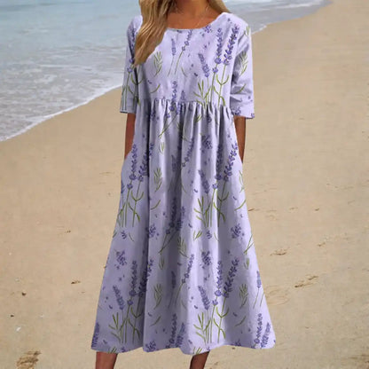 Aurélie | Abito Midi Romantico - vevaly.com