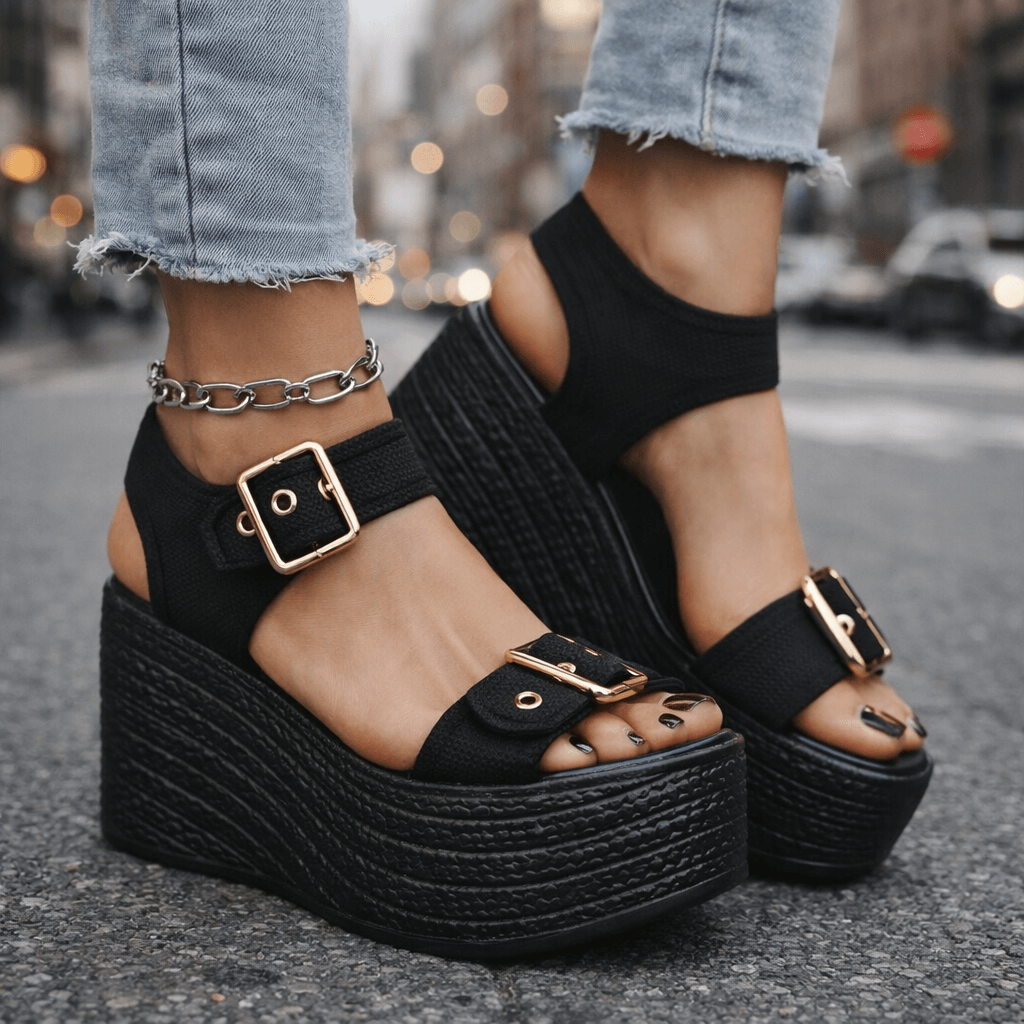 Naia Wedge con Fibbia - vevaly.com
