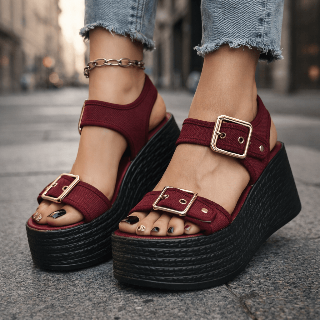 Naia Wedge con Fibbia - vevaly.com