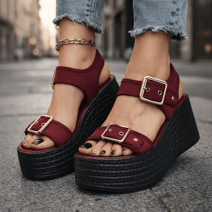 Naia Wedge con Fibbia - vevaly.com
