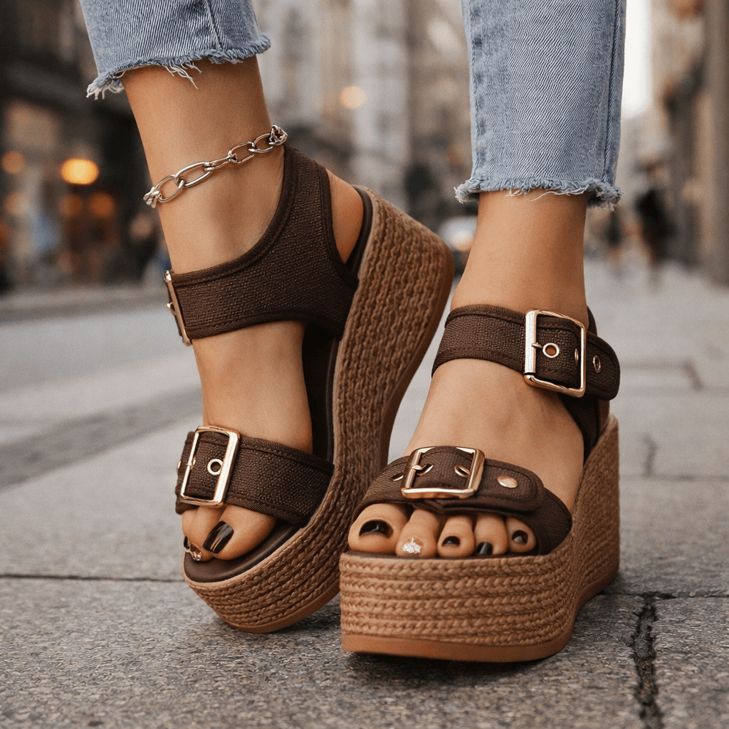 Naia Wedge con Fibbia - vevaly.com