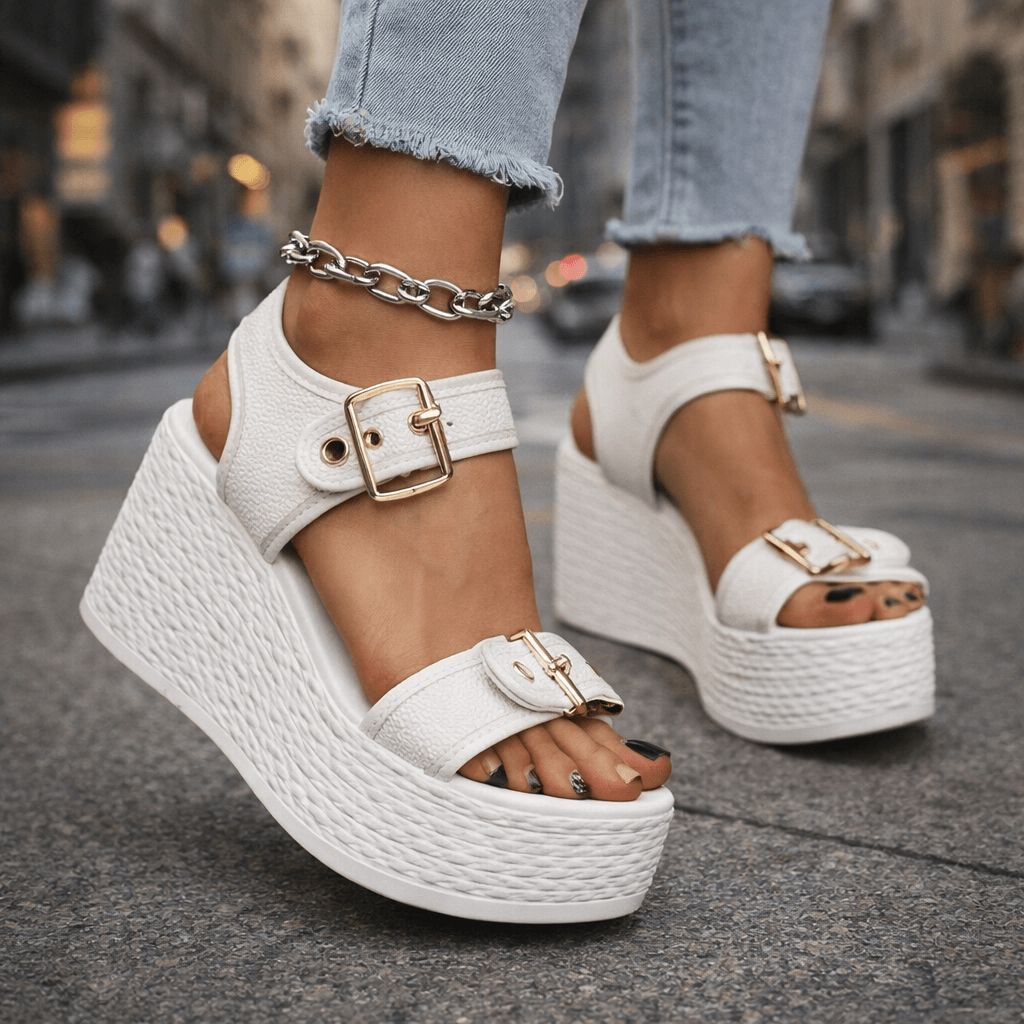Naia Wedge con Fibbia - vevaly.com
