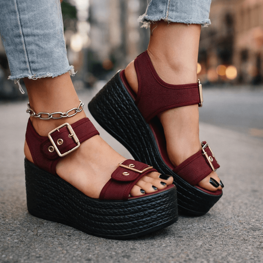Naia Wedge con Fibbia - vevaly.com