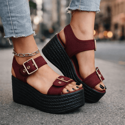 Naia Wedge con Fibbia - vevaly.com