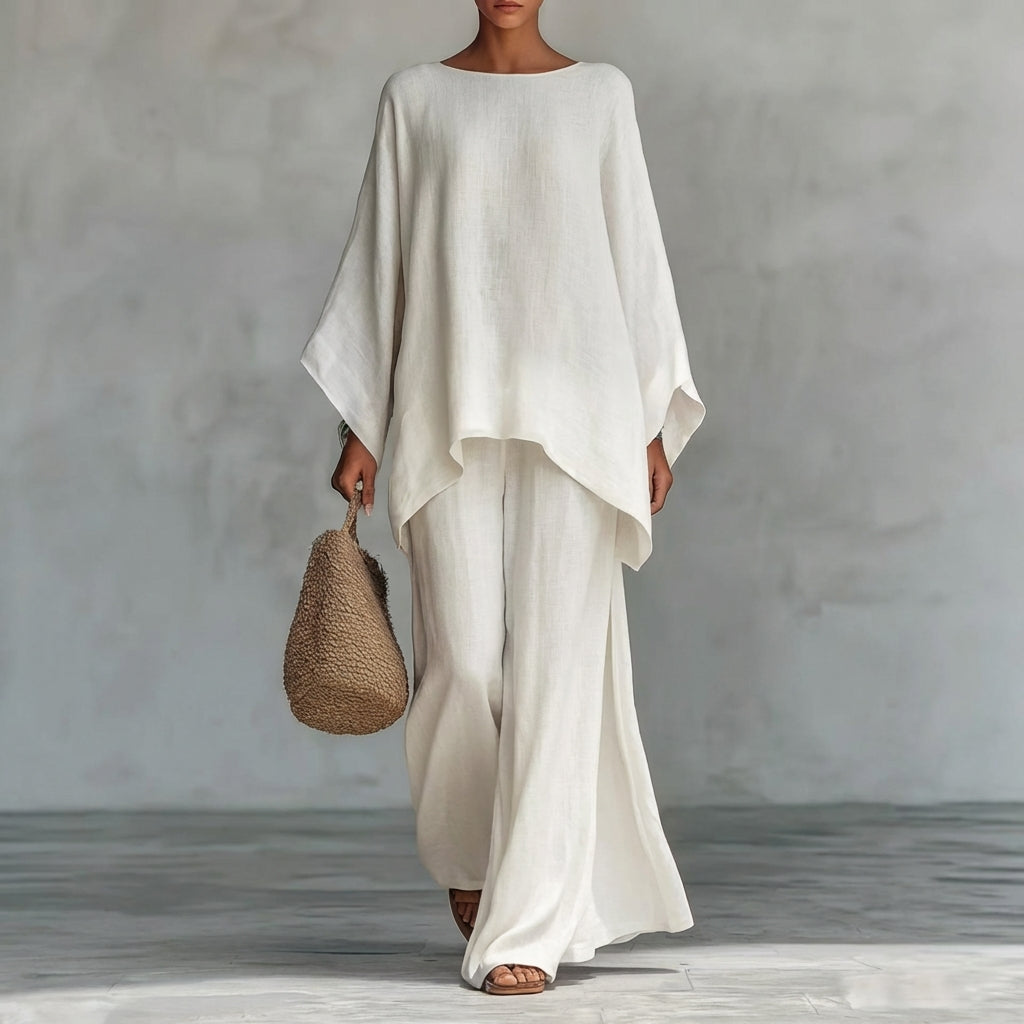 Cristina | Completo di due pezzi con manica lunga e pantaloni larghi - vevaly.com