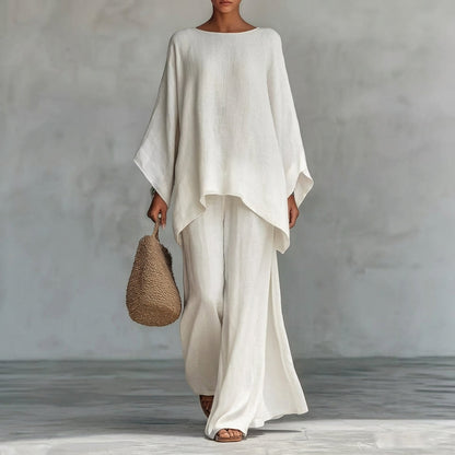 Cristina | Completo di due pezzi con manica lunga e pantaloni larghi - vevaly.com
