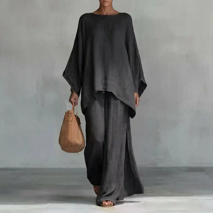 Cristina | Completo di due pezzi con manica lunga e pantaloni larghi - vevaly.com