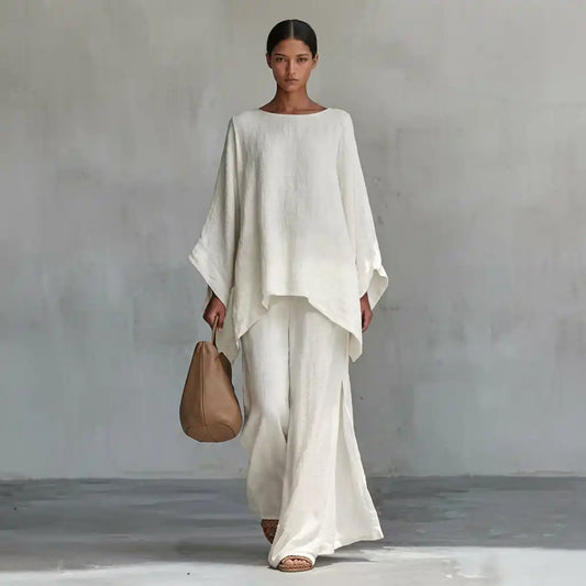 Cristina | Completo di due pezzi con manica lunga e pantaloni larghi - vevaly.com