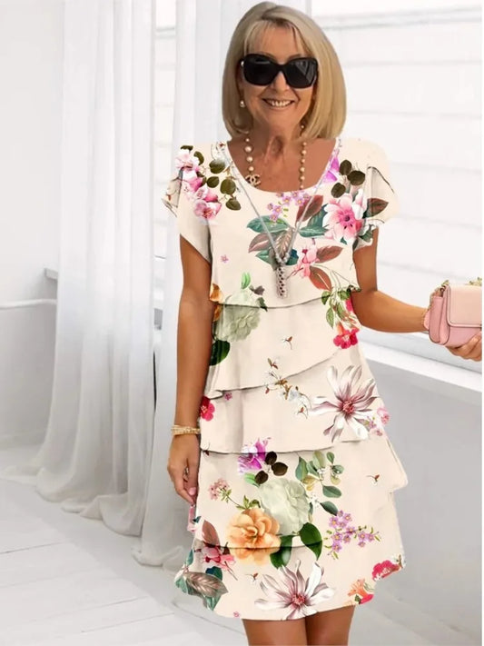Camille | Elegantní splývavé šaty s volány - vevaly.com