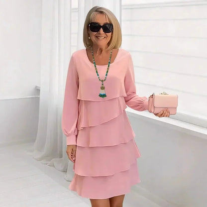 Madeleine | Elegantní splývavé šaty s volány - vevaly.com