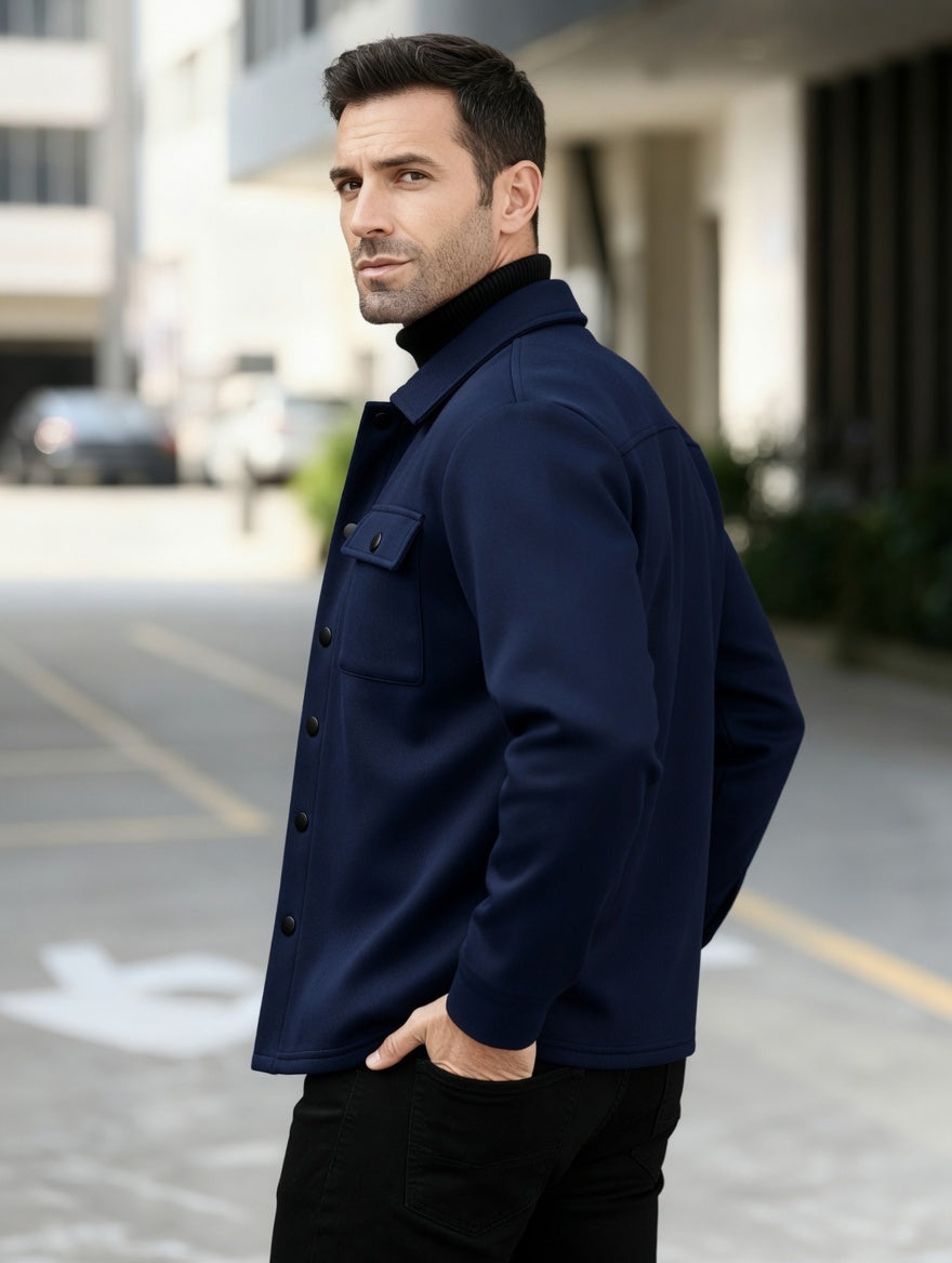 OVERSHIRT - TMÁVĚ MODRÁ - vevaly.com