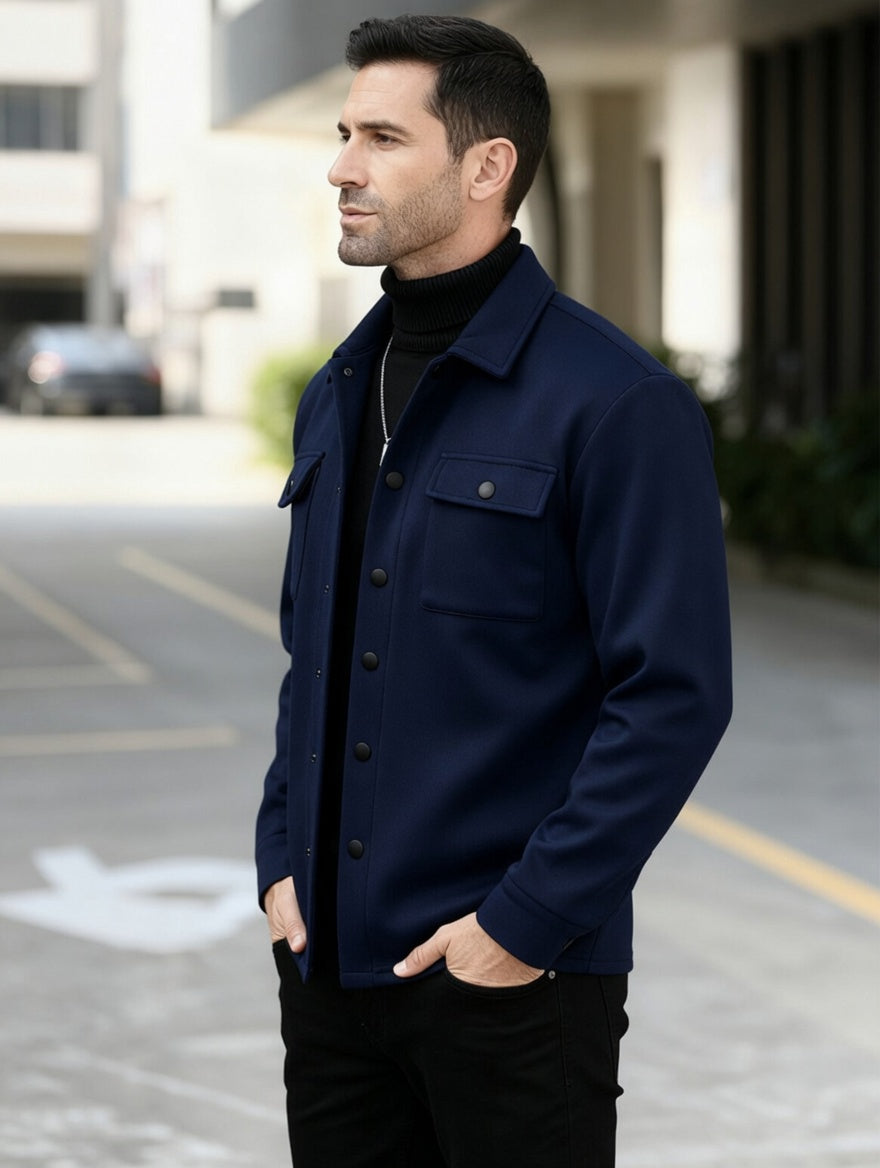 OVERSHIRT - TMÁVĚ MODRÁ - vevaly.com
