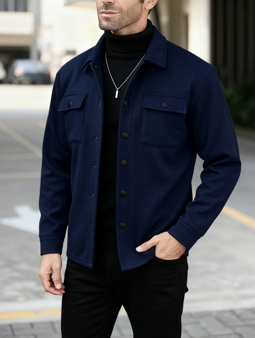 OVERSHIRT - TMÁVĚ MODRÁ - vevaly.com