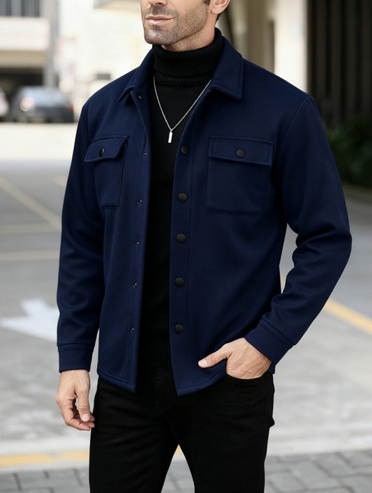 OVERSHIRT - TMÁVĚ MODRÁ - vevaly.com