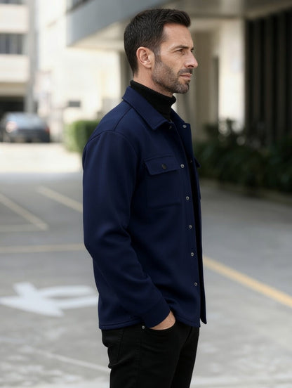 OVERSHIRT - TMÁVĚ MODRÁ - vevaly.com