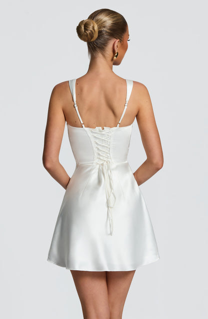 Calanthe | Mini Abito Avorio - vevaly.com