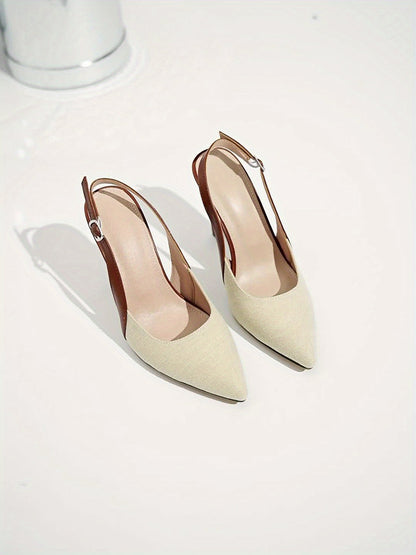 Amelie™  | Tacchi Slingback a Contrasto - vevaly.com