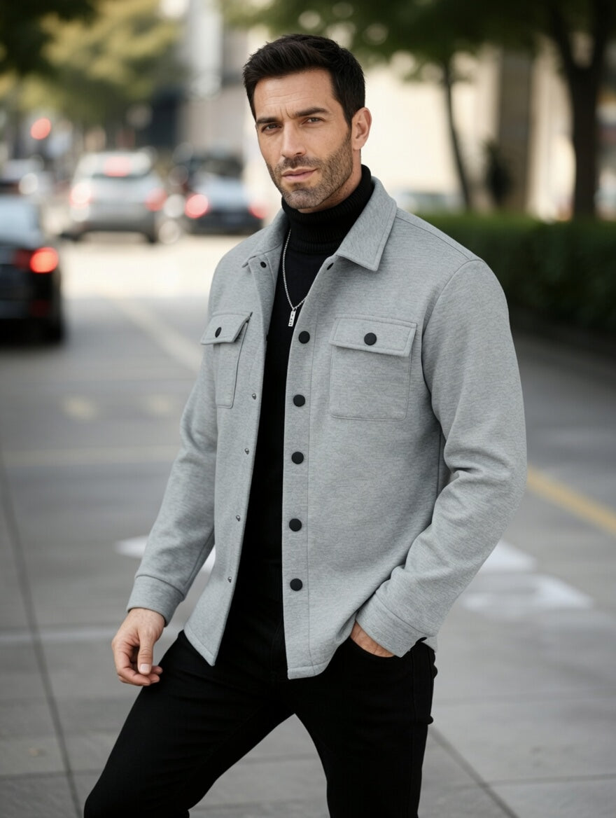 OVERSHIRT - SVĚTLE ŠEDÁ - vevaly.com