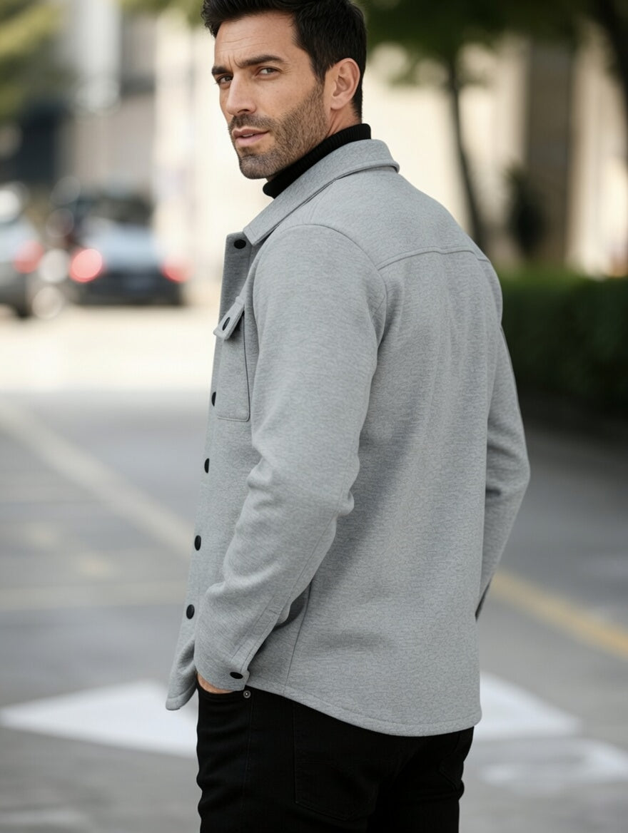 OVERSHIRT - SVĚTLE ŠEDÁ - vevaly.com