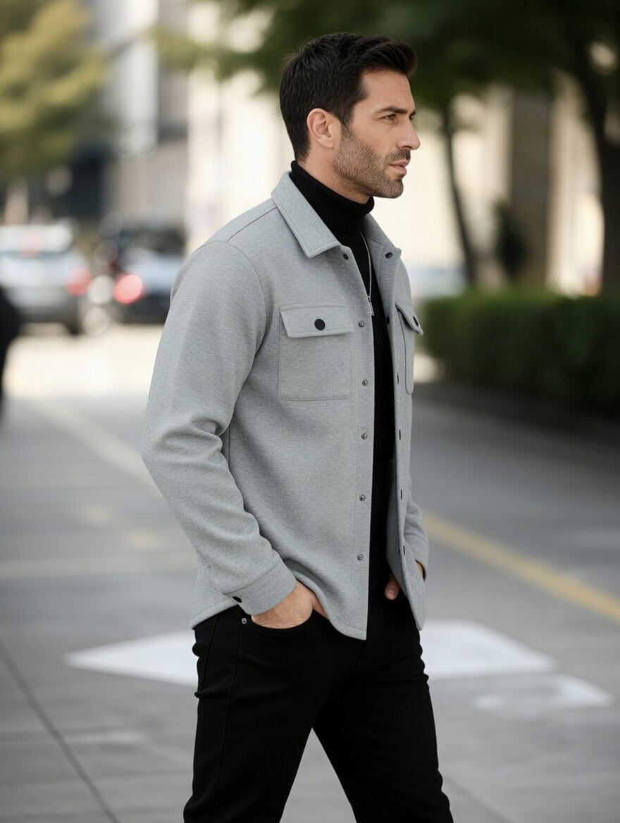OVERSHIRT - SVĚTLE ŠEDÁ - vevaly.com