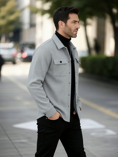 OVERSHIRT - SVĚTLE ŠEDÁ - vevaly.com