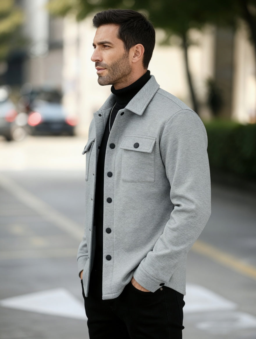 OVERSHIRT - SVĚTLE ŠEDÁ - vevaly.com