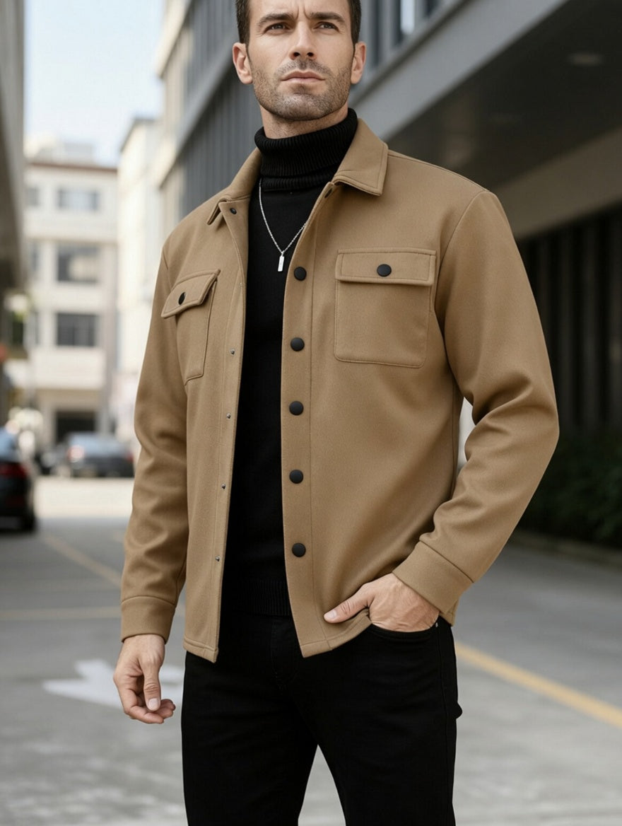 OVERSHIRT - KHAKI - vevaly.com