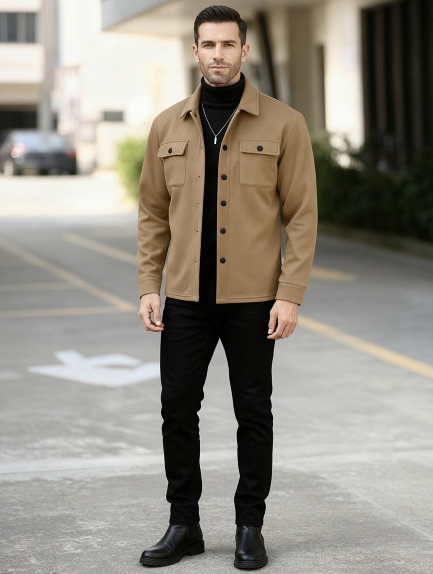OVERSHIRT - KHAKI - vevaly.com