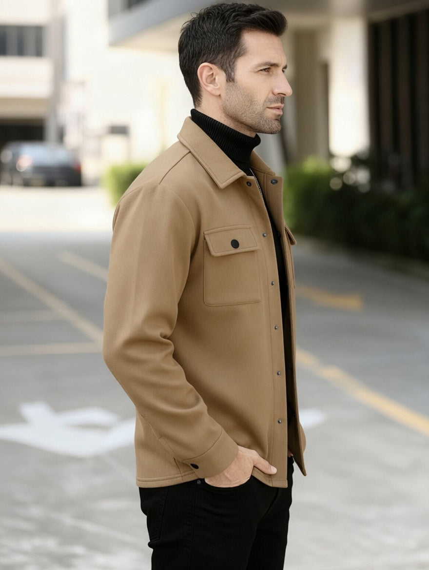 OVERSHIRT - KHAKI - vevaly.com