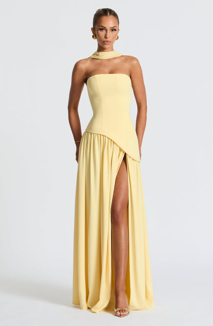Serena | Abito Maxi Limone - vevaly.com