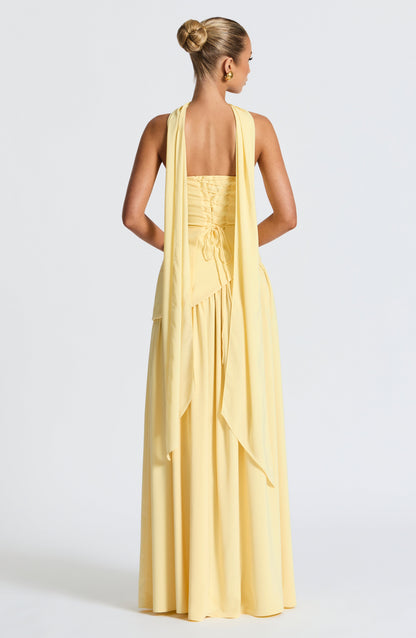 Serena | Abito Maxi Limone - vevaly.com
